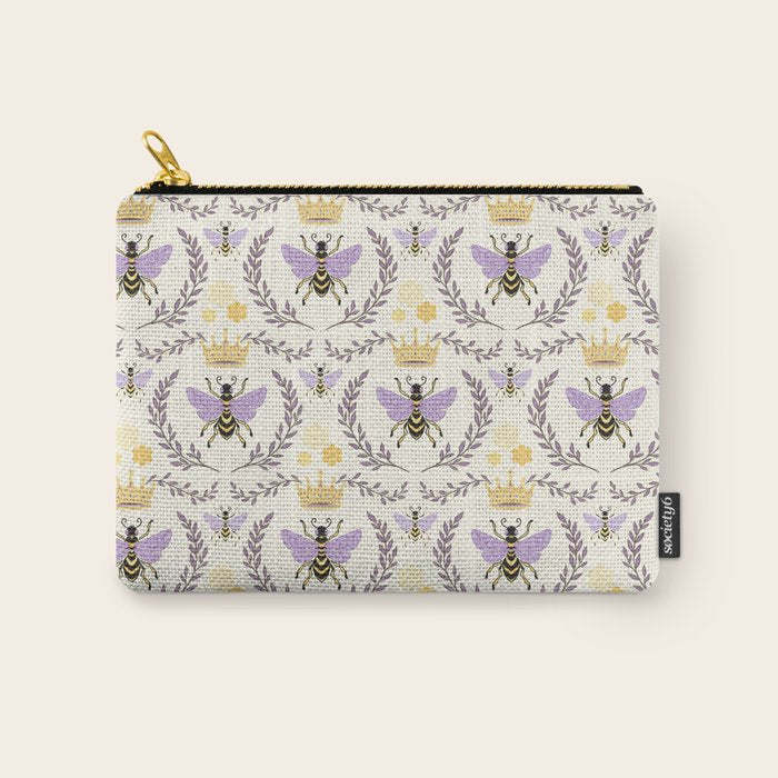 Queen Bee - Lavander Purple and Yellow Carry All Pouch Gallery Image 1