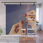 Elysian thread - Sewing hands/thunder & lighting Wall Mural Gallery Image 1