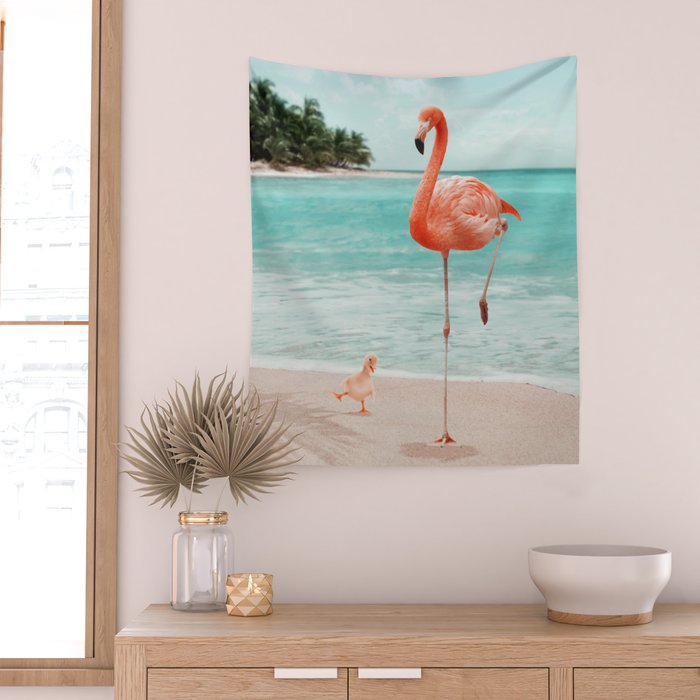 WANNABE FLAMINGO Wall Tapestry Gallery Image 2