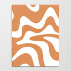 Liquid Swirl Retro Modern Abstract Pattern in Orange Ochre and White Notebook Gallery Image 4