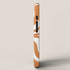 Liquid Swirl Retro Modern Abstract Pattern in Orange Ochre and White iPhone Case Gallery Image 2