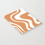Liquid Swirl Retro Modern Abstract Pattern in Orange Ochre and White Notebook Gallery Image 3