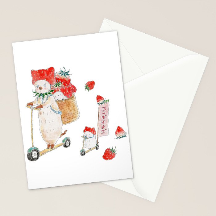 kickboard ichigo nyanco Stationery Card Gallery Image 2