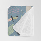 Lunar Pattern: Blue Moon Throw Blanket Gallery Image 3