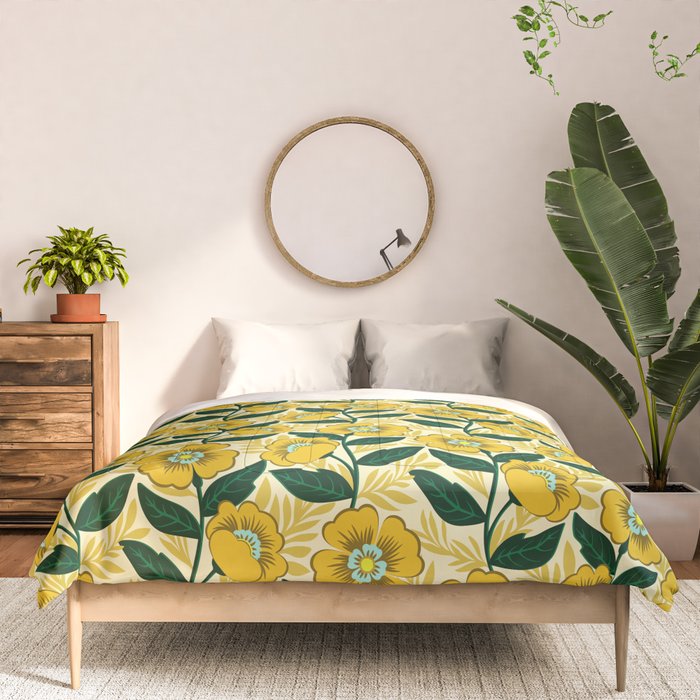 Yellow flower garden Comforter Gallery Image 3