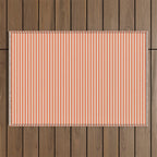 Retro Orange Stripe Pattern Outdoor Rug Gallery Image 1