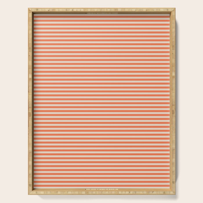 Retro Orange Stripe Pattern Serving Tray Gallery Image 1