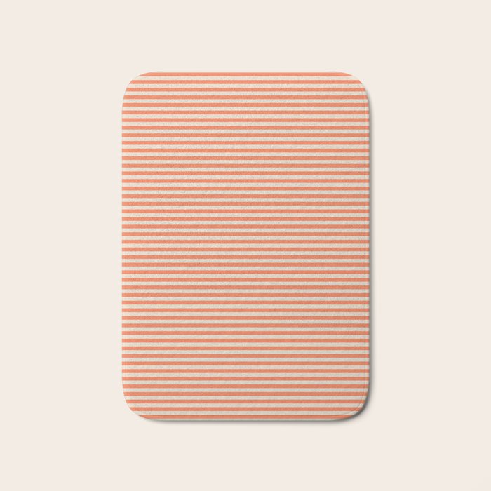 Retro Orange Stripe Pattern Bath Mat Gallery Image 1