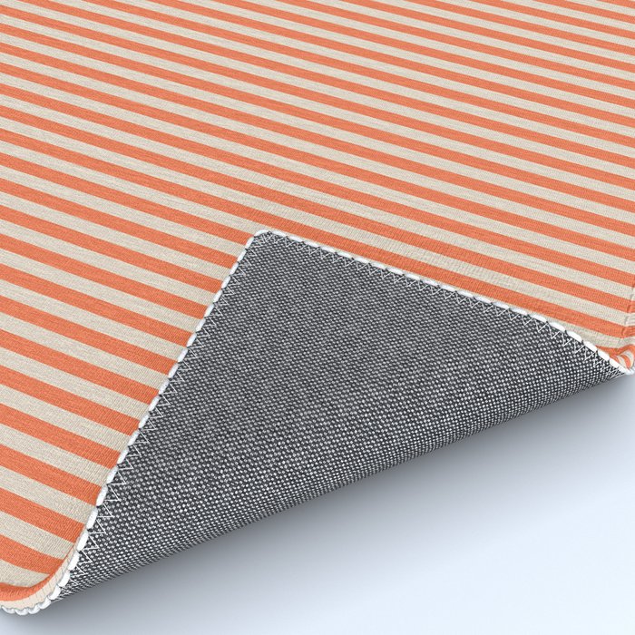 Retro Orange Stripe Pattern Rug Gallery Image 4