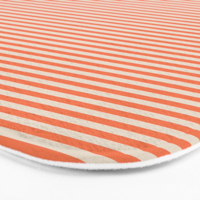 Retro Orange Stripe Pattern Bath Mat Gallery Image 3