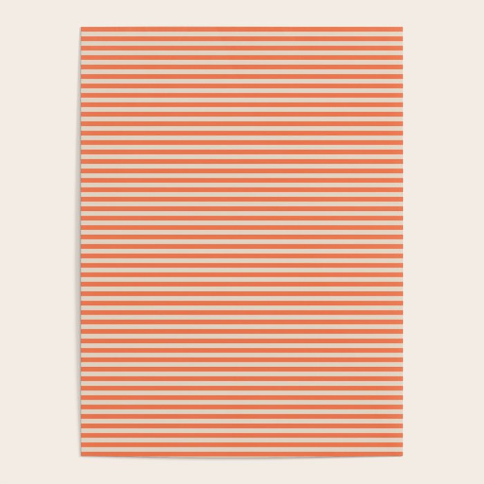 Retro Orange Stripe Pattern Poster Gallery Image 1