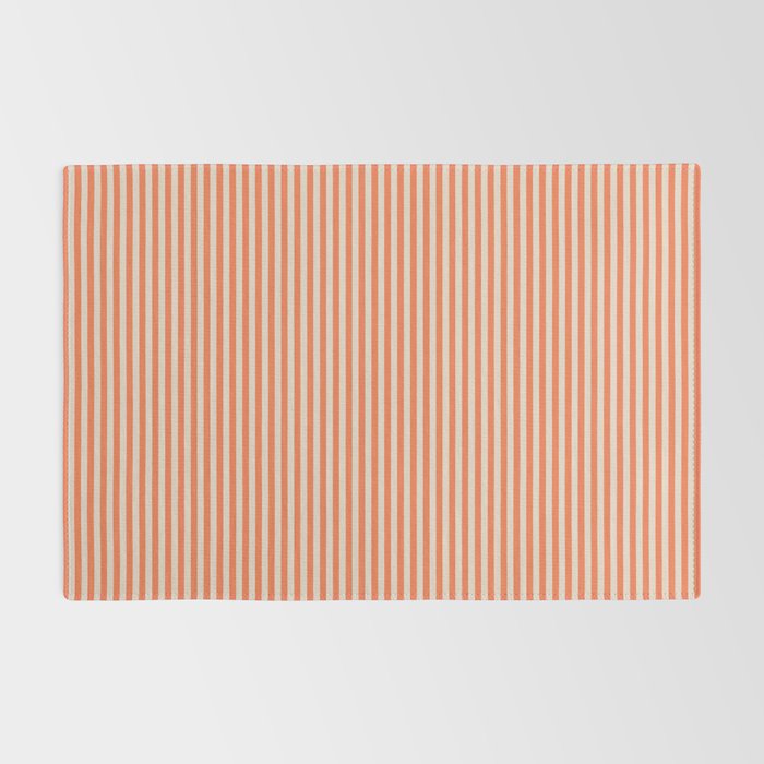 Retro Orange Stripe Pattern Rug Gallery Image 2