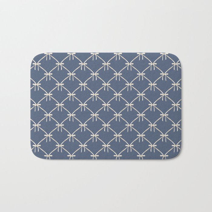 Bows & Ribbons Pattern XLIII Neutral Blue Bath Mat Gallery Image 1