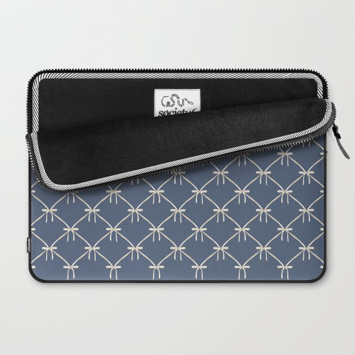 Bows & Ribbons Pattern XLIII Neutral Blue Laptop Sleeve Gallery Image 2