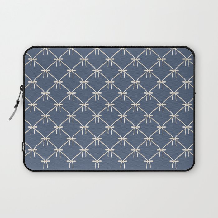 Bows & Ribbons Pattern XLIII Neutral Blue Laptop Sleeve Gallery Image 1