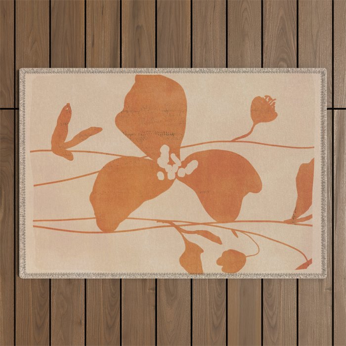 Abstract Minimal Flowers 3 Outdoor Rug Gallery Image 1