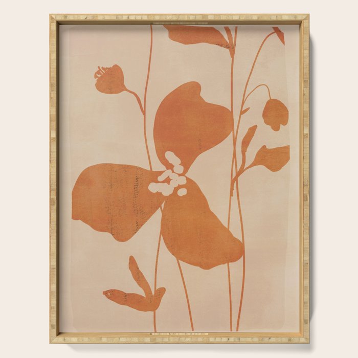 Abstract Minimal Flowers 3 Serving Tray Gallery Image 1
