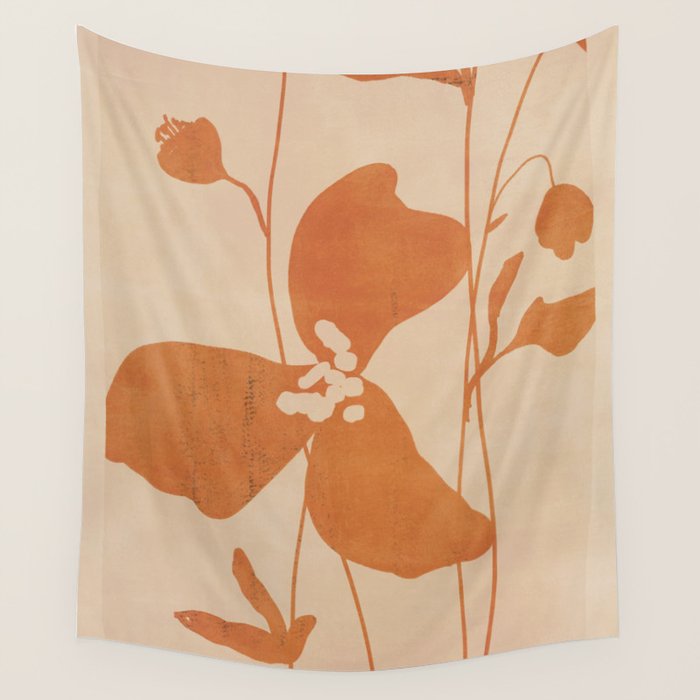 Abstract Minimal Flowers 3 Wall Tapestry Gallery Image 1