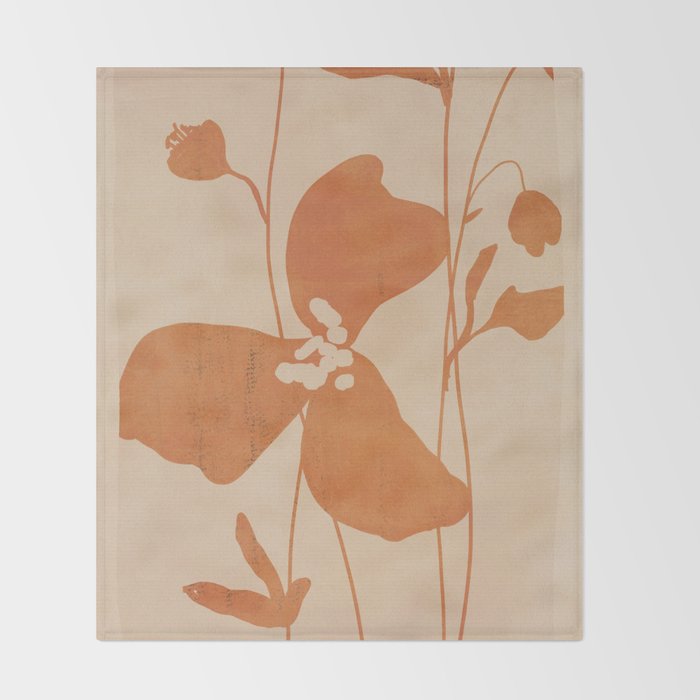 Abstract Minimal Flowers 3 Throw Blanket Gallery Image 2