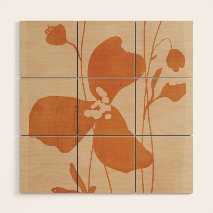 Abstract Minimal Flowers 3 Wood Wall Art Gallery Image 1