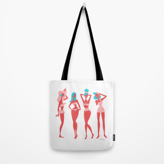 Beach Bombshells - Cyan & Coral Palette Tote Bag Gallery Image 2