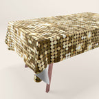 Golden Metallic Glitter Sequins Tablecloth Gallery Image 1