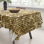 Golden Metallic Glitter Sequins Tablecloth Gallery Image 3