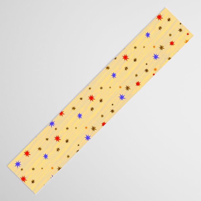 Celestial Star Twinkle in Golden Amber Watercolor Table Runner Gallery Image 3