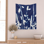 Cyan Herbarium #1 Wall Tapestry Gallery Image 2