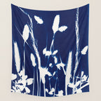 Cyan Herbarium #1 Wall Tapestry Gallery Image 4