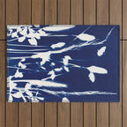 Cyan Herbarium #1 Outdoor Rug Gallery Image 1