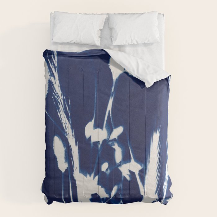 Cyan Herbarium #1 Comforter Gallery Image 1