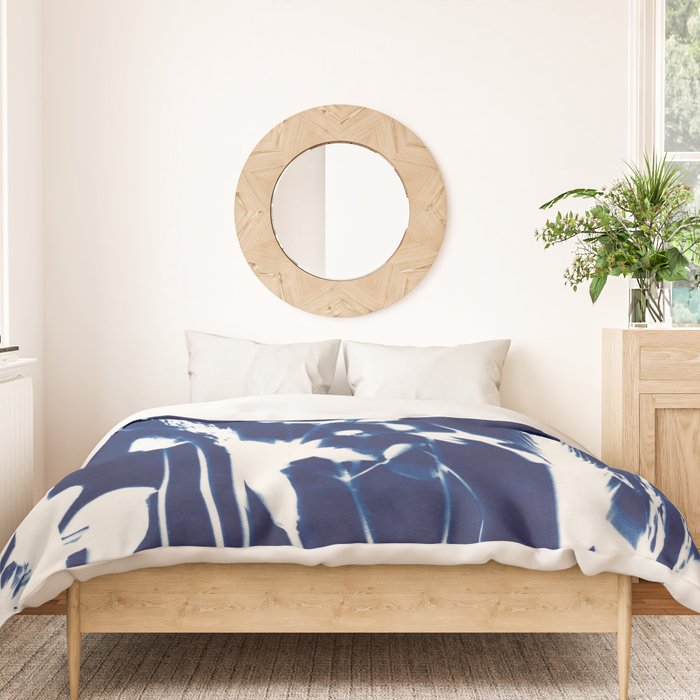 Cyan Herbarium #1 Duvet Cover Gallery Image 3