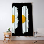 Hello Daisy - White Flower Black Background #decor #society6 #buyart Window Curtain Gallery Image 5