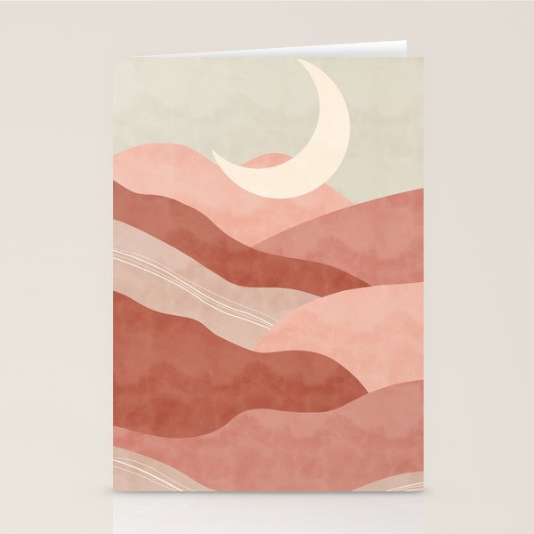 Reddish desert dunes moon Stationery Card Gallery Image 2