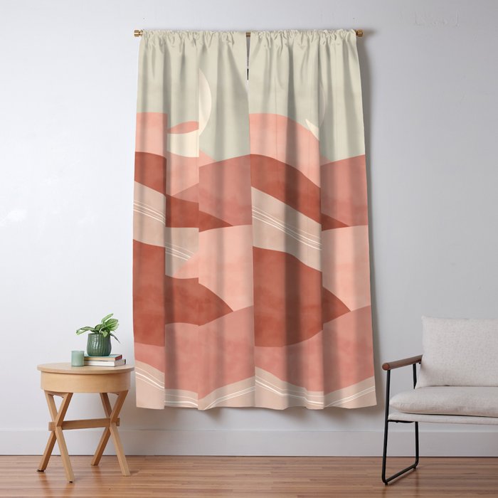 Reddish desert dunes moon Window Curtain Gallery Image 1