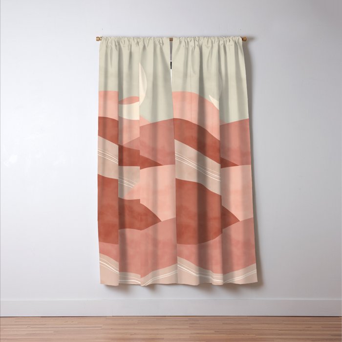 Reddish desert dunes moon Window Curtain Gallery Image 3