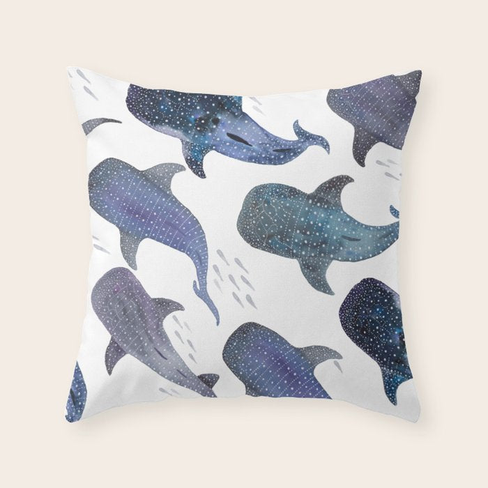 Whale Shark Pattern Party Throw Pillow Gallery Image 6