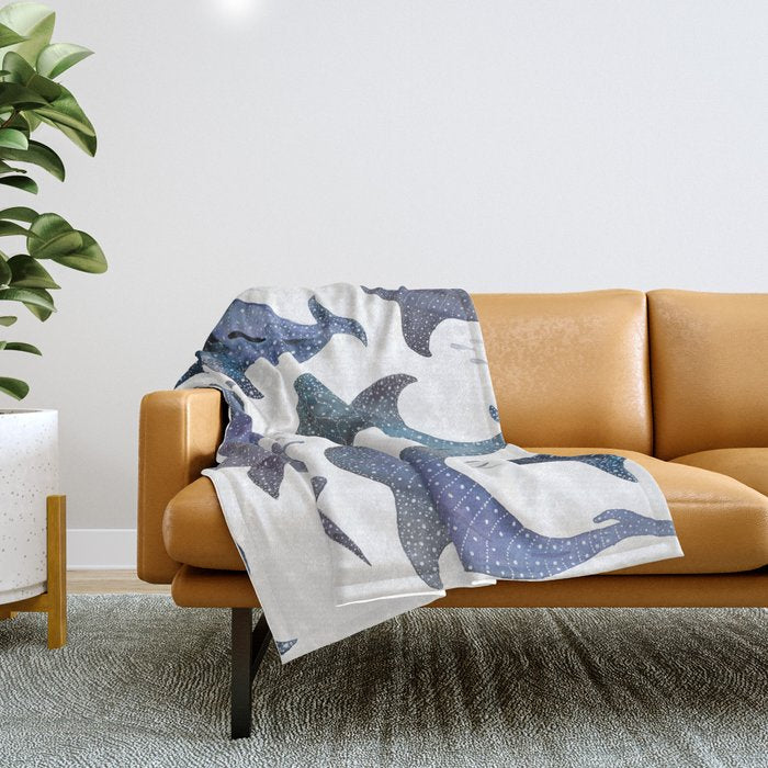 Whale Shark Pattern Party Throw Blanket Gallery Image 1