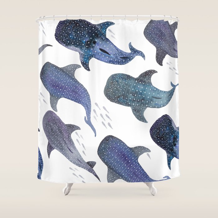 Whale Shark Pattern Party Shower Curtain Gallery Image 1