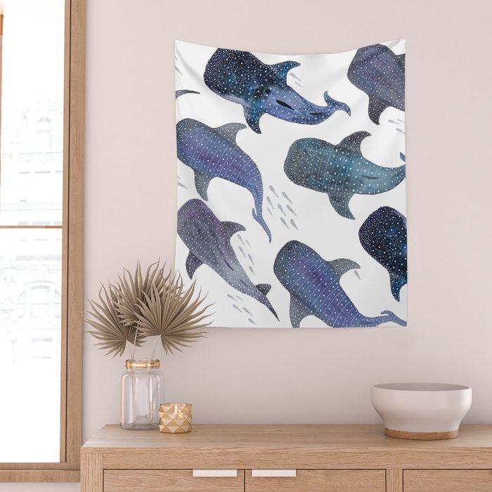 Whale Shark Pattern Party Wall Tapestry Gallery Image 2