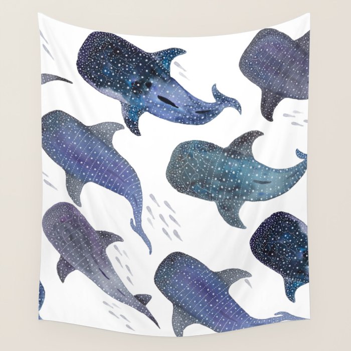 Whale Shark Pattern Party Wall Tapestry Gallery Image 4