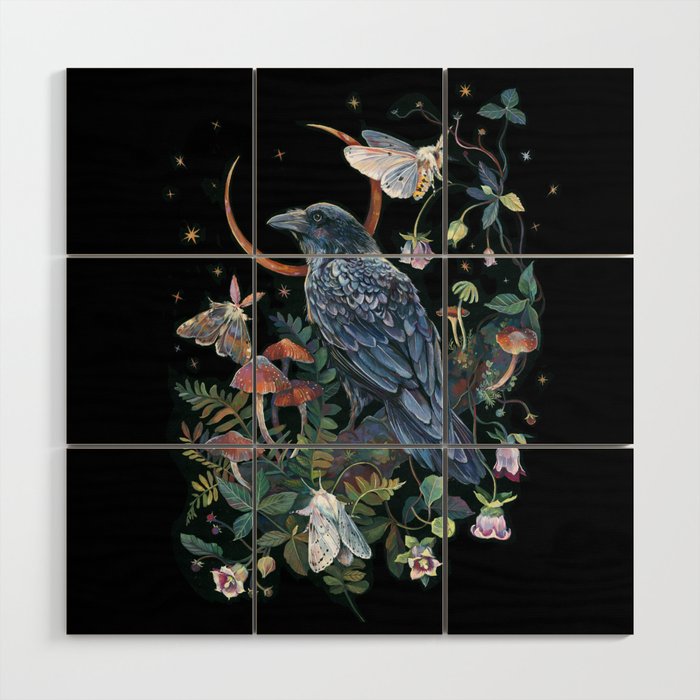 Moon Raven  Wood Wall Art Gallery Image 1
