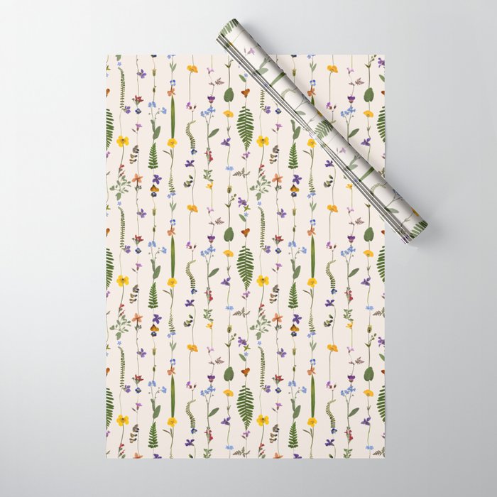 Pressed Florals Wrapping Paper Gallery Image 1