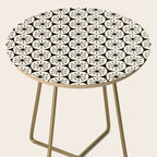 Mid Century Modern Atomic Dots Fun Retro Black and Cream Pattern Side Table Gallery Image 2