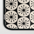 Mid Century Modern Atomic Dots Fun Retro Black and Cream Pattern Laptop Sleeve Gallery Image 3