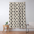 Mid Century Modern Atomic Dots Fun Retro Black and Cream Pattern Window Curtain Gallery Image 5