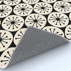 Mid Century Modern Atomic Dots Fun Retro Black and Cream Pattern Rug Gallery Image 4