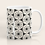 Mid Century Modern Atomic Dots Fun Retro Black and Cream Pattern Coffee Mug Gallery Image 1