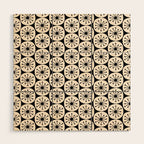 Mid Century Modern Atomic Dots Fun Retro Black and Cream Pattern Wood Wall Art Gallery Image 1